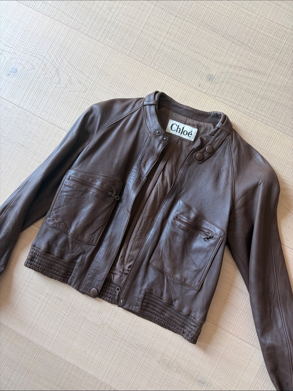 Chloé leather bomber jacket